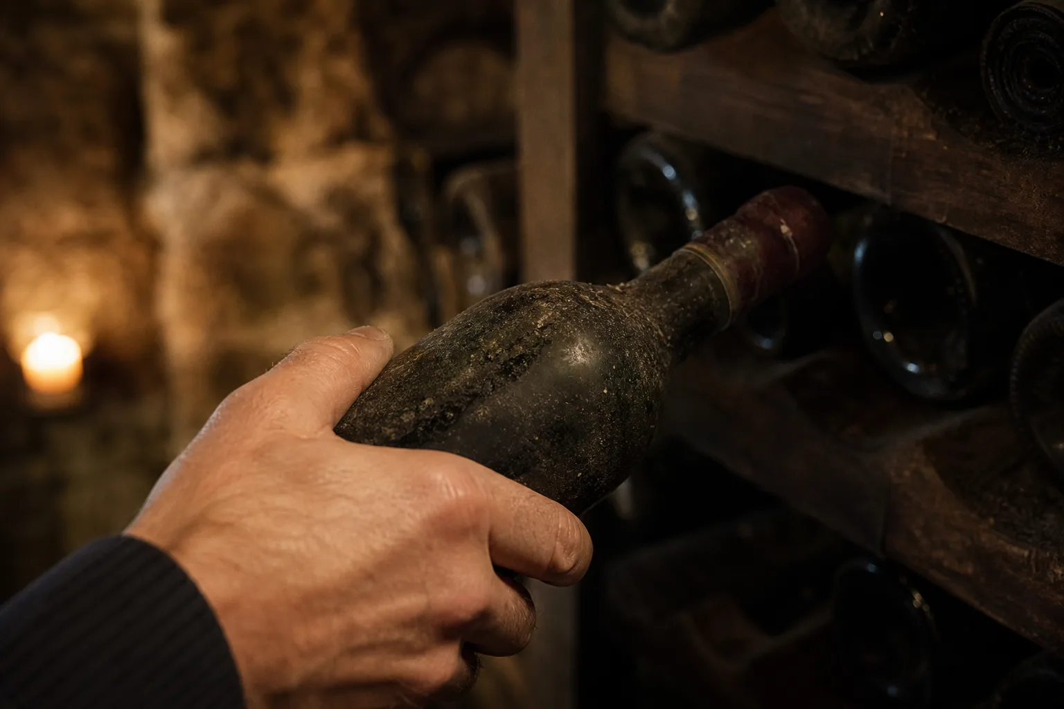 Detail of a Bordeaux cellar, the kind of access that is earned rather than booked